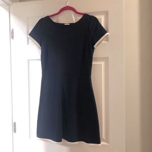 J Crew navy dress with white trim